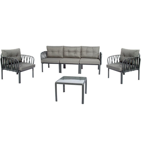 ბაღის ავეჯის კომპლექტი COMFORT TIME CT043-3-W Luna Sofa Set Antracite